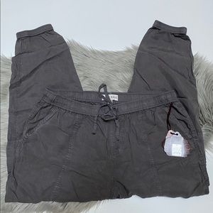 Knox Rose Gray Drawstring Waist Cargo Pocket Pants